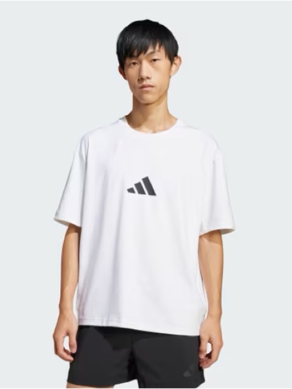 Adidas Men's White Logo Short-Sleeve Tee Xlarge